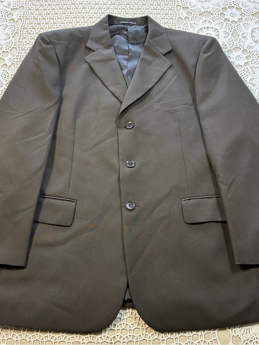 Vittorio St. Angelo Men’s 42R Gray Solid Polyester Blazer Jacket Sports Coat